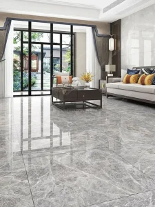 Gray marble floor tiles
