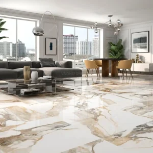Marble floor tiles