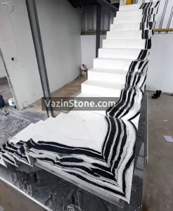 Black-white stair stones