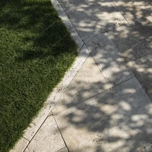 Travertine paving