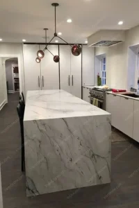 white gray marble countertop