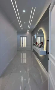 White marble floor tiles