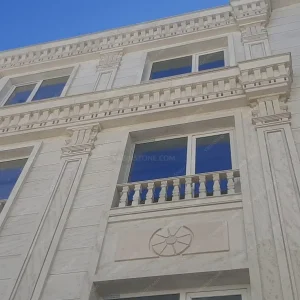 White travertine facade stone