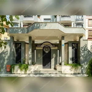 Building entrance with granite stone