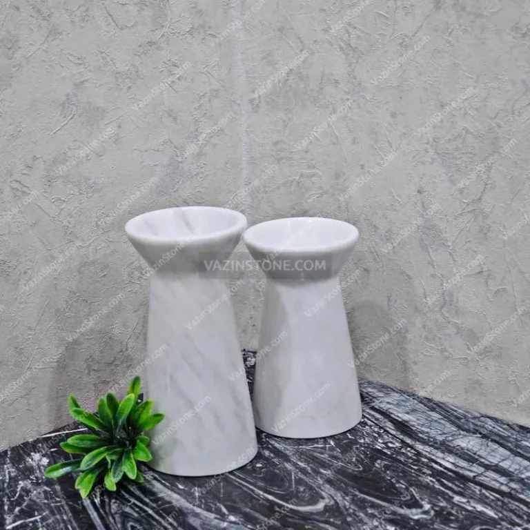 White Mahoora Stone Flower Pot