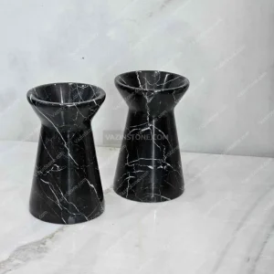 Black Mahoora Stone Flower Pot