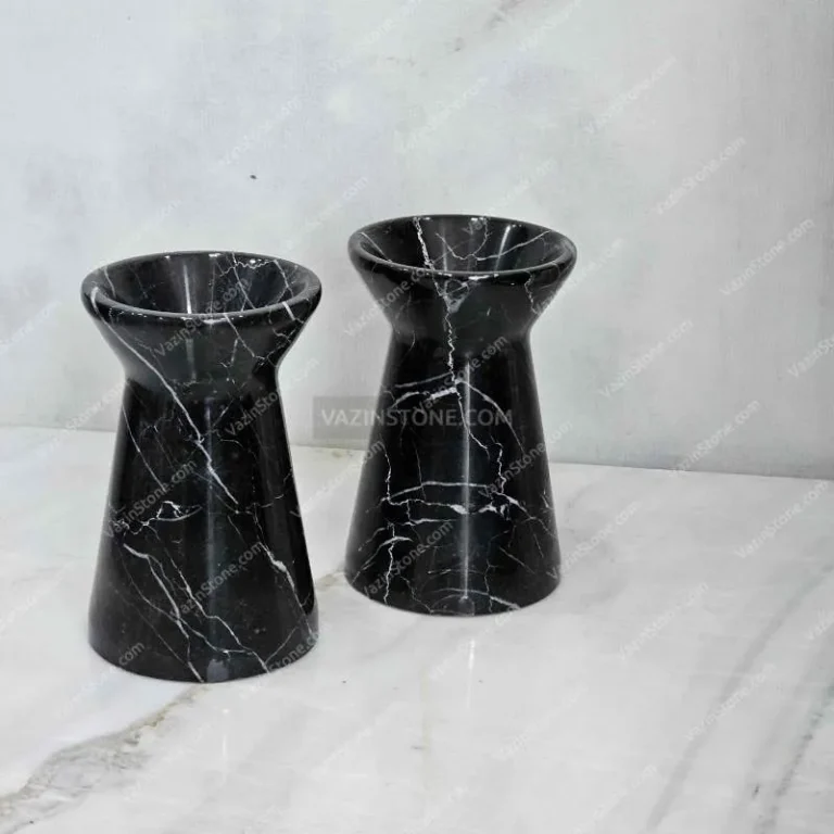 Black Mahoora Stone Flower Pot