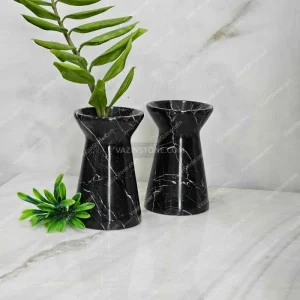 Black Mahoora Stone Flower Pot