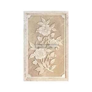 Stone panel with flower pattern