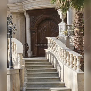 Building entrance with stairs