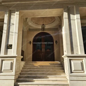 Building entrance with stairs