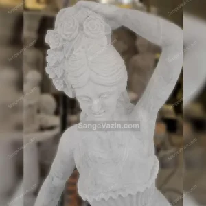 Flower woman stone sculpture
