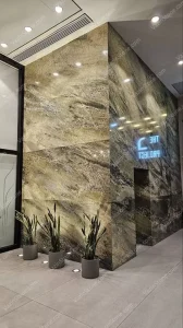 Interior wall of lobby