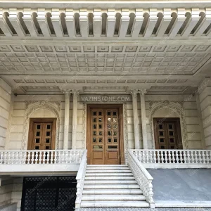 Traditional building entrance with stairs