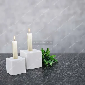 Cube stone candlestick Picture