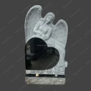 Tombstone with an angel and heart design