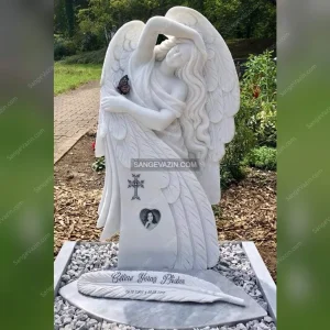 Tombstone with an angel design