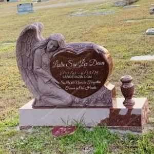 Tombstone with an angel and heart design