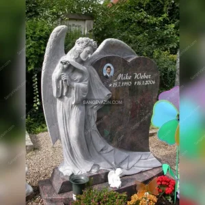 Tombstone with an angel design