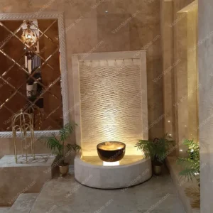 Farimah stone fountain in lobby
