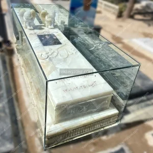 Onyx tombstone with glass protector