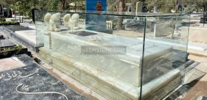 Onyx tombstone with glass protector