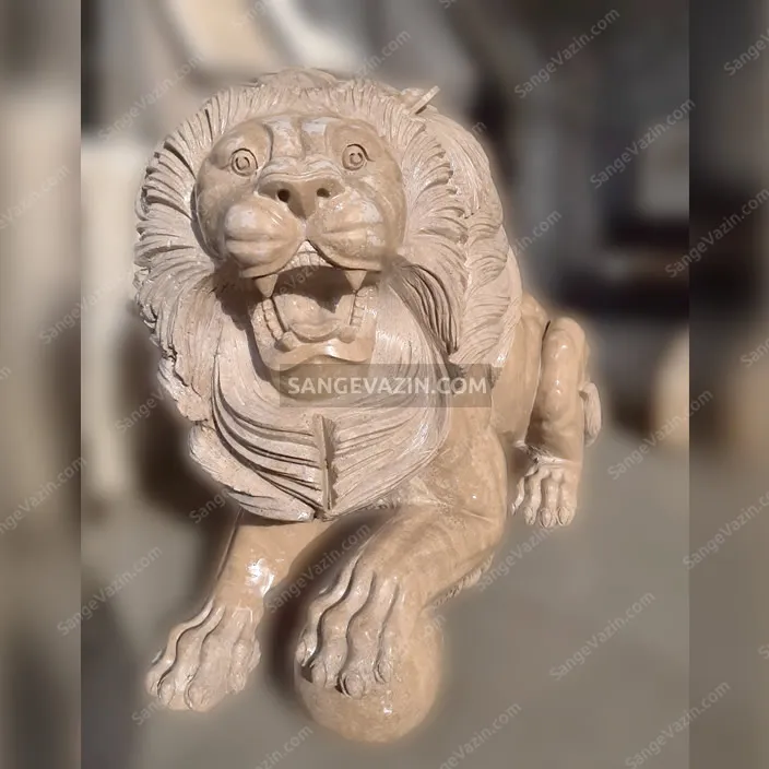 Sitting Lion Stone Sculpture