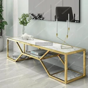 Stone top TV table