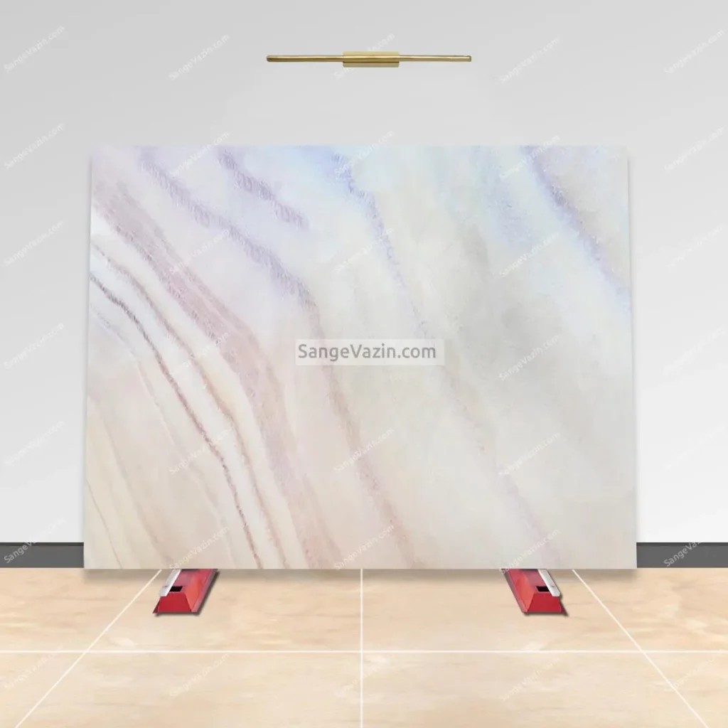 White wavy Onyx slab stone