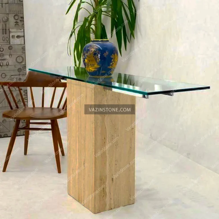 Karolin stone table with a flower pot