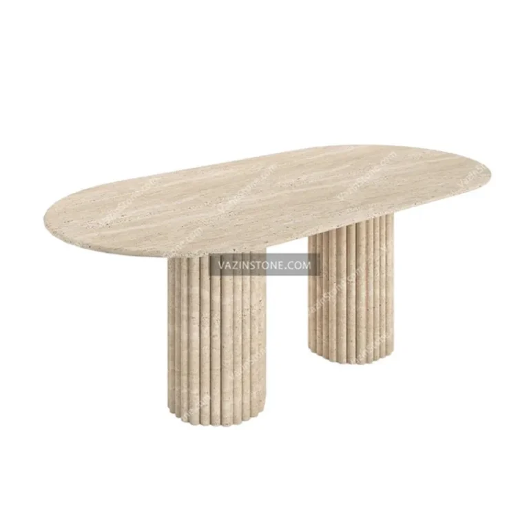 Temis stone dining table from a different angle