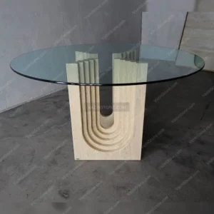 Vasta stone dining table from a different angle