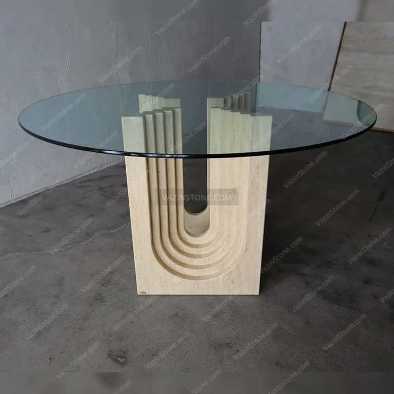 Vasta stone dining table from a different angle