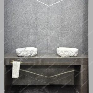 pietra gray marble bathroom