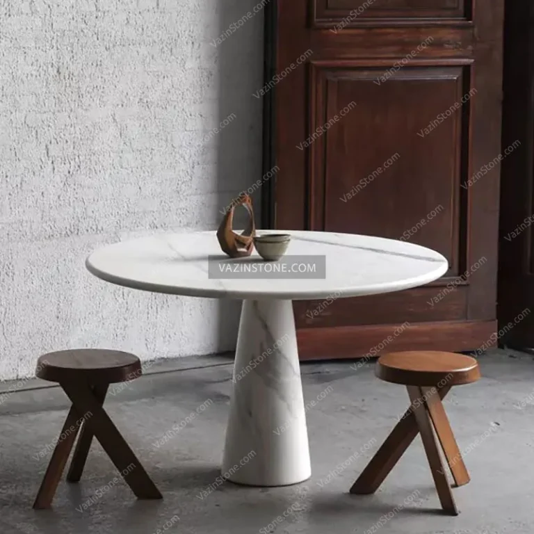 Shilan stone dining table with wooden chairs