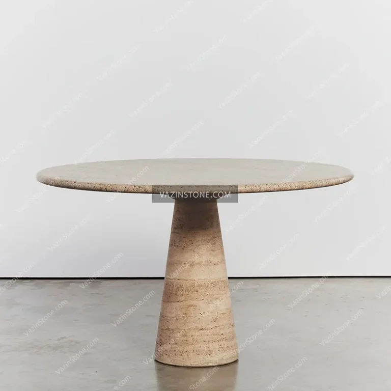 Shilan stone dining table with travertine