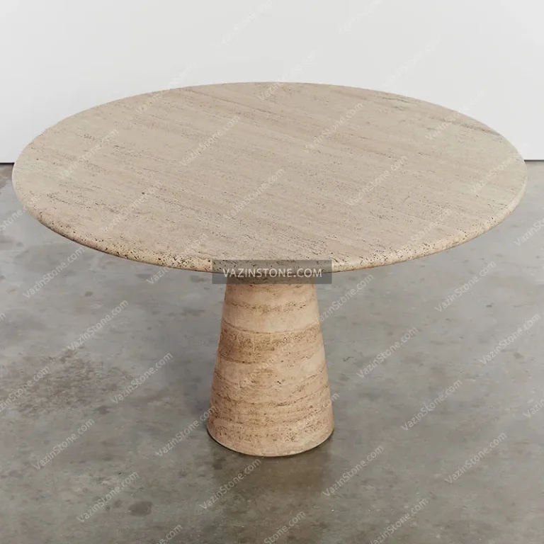 Shilan stone dining table with travertine
