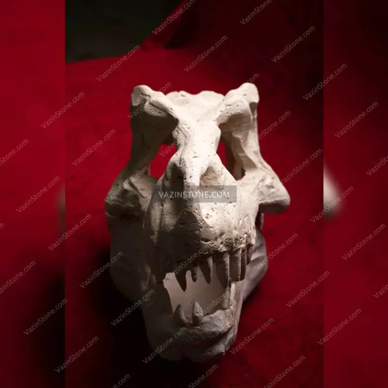 Trex stone sculpture closeup
