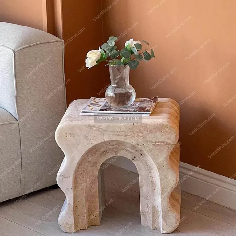 Arko stone side table in living room