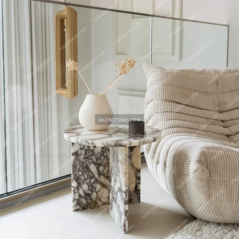 Atrisa stone side table in living room