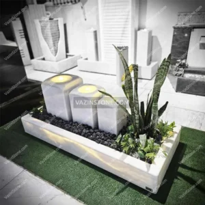 Selena stone fountain in showroom