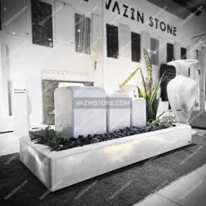 Selena stone fountain in showroom