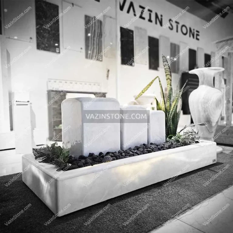 Selena stone fountain in showroom
