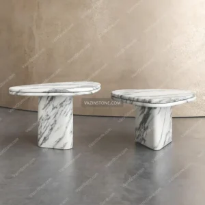 Niva stone side table with crsytal marble