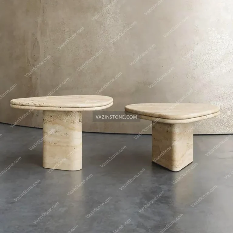 Niva stone side table with travertine