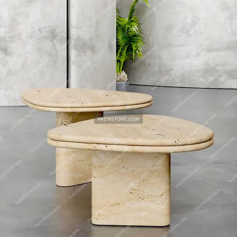 Niva stone side table with travertine