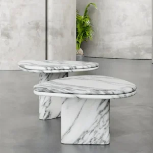 Niva stone side table with crystal marble