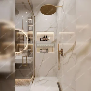 Crystal marble as bathroom stone picture