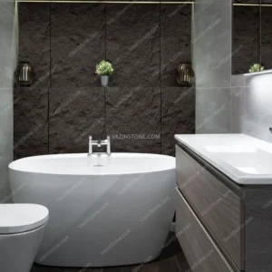 Gray Basalt and marble as bathroom stones picture