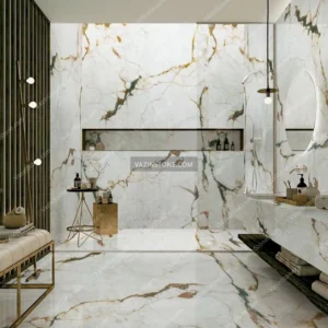 Crystal marble as bathroom stone picture